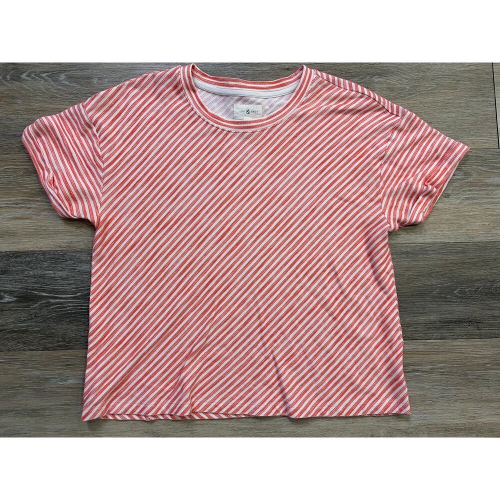 Lou And Grey Striped Tee Shirt XS Soft Stretchy Casual Coastal Summer Top